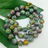 Multicolor Jade Round Bead Necklace 18 Inch Ladies Jewelry