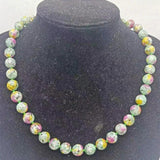 Multicolor Jade Round Bead Necklace 18 Inch Ladies Jewelry