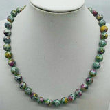 Multicolor Jade Round Bead Necklace 18 Inch Ladies Jewelry