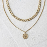 Vintage Multi-layer Portrait Pendants Necklace for Women Plating 18K