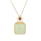 Vintage Hotan Jade Pendant Necklace Women Gift Jewelry