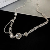 Baroque Irregular Women Necklace Gothic Geometric Moonstone Collar Kolye