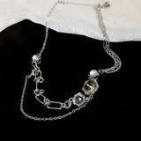 Baroque Irregular Women Necklace Gothic Geometric Moonstone Collar Kolye