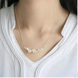Plum Blossom Pendant Necklace 925 Sterling Silver Lovely Flower Choker Chain