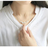 Plum Blossom Pendant Necklace 925 Sterling Silver Lovely Flower Choker Chain