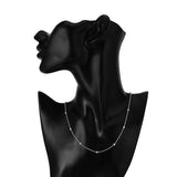 925 Silver Beaded Choker Necklace Women Girl Jewelry 16-24 inch Ball Chains