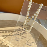 Pearl Starfish Necklace 14K Plated Wedding Pendant