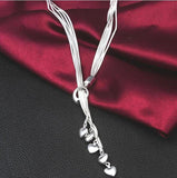 925 Silver Taiji Five Lines Rope Heart Pendant Necklace