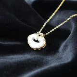 Chinese Retro Silver Inlaid Jade Women's Pendant Necklace