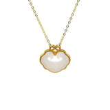 Chinese Retro Silver Inlaid Jade Women's Pendant Necklace