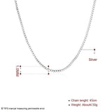 1MM Geometric Box Chains Necklace 925 Sterling Silver For Women
