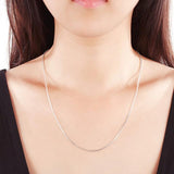 1MM Geometric Box Chains Necklace 925 Sterling Silver For Women