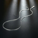 1MM Geometric Box Chains Necklace 925 Sterling Silver For Women