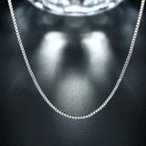 1MM Geometric Box Chains Necklace 925 Sterling Silver For Women
