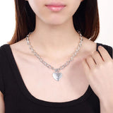 Classic 925 Silver Heart Chain Necklace for Women Men