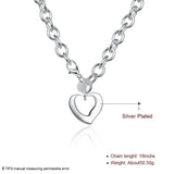Classic 925 Silver Heart Chain Necklace for Women Men