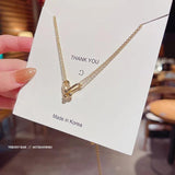 Figure Lock 18KT Pendant Necklace Fine Jewelry Woman Girl Birthday Wedding Gift