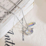 Romantic Unicorn Rainbow Necklace for Women 925 Silver Clavicle Chain Pendant
