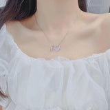Romantic Unicorn Rainbow Necklace for Women 925 Silver Clavicle Chain Pendant
