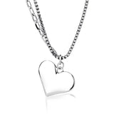 QueenKiss Heart 925 Sterling Silver Pendant Necklace