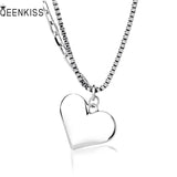 QueenKiss Heart 925 Sterling Silver Pendant Necklace