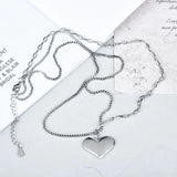 QueenKiss Heart 925 Sterling Silver Pendant Necklace