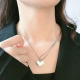 QueenKiss Heart 925 Sterling Silver Pendant Necklace