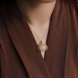 Silver Inlaid Hetian Jade Necklace Retro Chinese Women's Jewelry