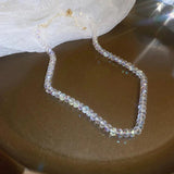 Colorful Transparent Crystal Round Necklace Romantic Clavicle Chain