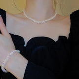 Colorful Transparent Crystal Round Necklace Romantic Clavicle Chain