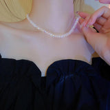 Colorful Transparent Crystal Round Necklace Romantic Clavicle Chain
