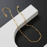 Bohemian Beaded Necklace 18K Gold Plated Women Asymmetrical Minimalist Jewelry