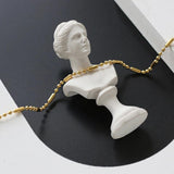 Bohemian Beaded Necklace 18K Gold Plated Women Asymmetrical Minimalist Jewelry