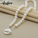 925 Silver Freshwater Pearl Necklace Women Wedding