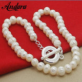 925 Silver Freshwater Pearl Necklace Women Wedding