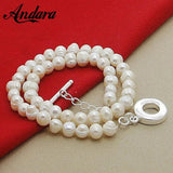 925 Silver Freshwater Pearl Necklace Women Wedding