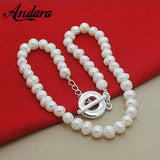 925 Silver Freshwater Pearl Necklace Women Wedding
