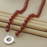 925 Silver Red Pearl Necklace for Women