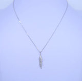 925 Sterling Silver Feather Pendant Necklace for Women