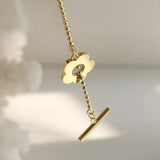 Bohemia Dainty OT Flower Necklaces Minimalist Round Beaded Metal Chain Chokers