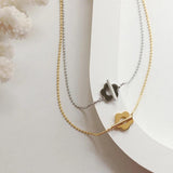 Bohemia Dainty OT Flower Necklaces Minimalist Round Beaded Metal Chain Chokers