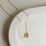 Bohemia Dainty OT Flower Necklaces Minimalist Round Beaded Metal Chain Chokers