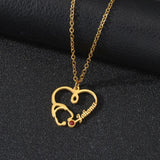 Custom Stainless Steel Heart Name Necklace for Her