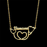 Custom Stainless Steel Heart Name Necklace for Her