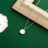 925 Silver Round Brushed Pendant Necklace with Chain