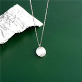 925 Silver Round Brushed Pendant Necklace with Chain