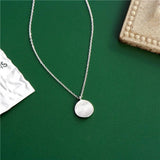 925 Silver Round Brushed Pendant Necklace with Chain