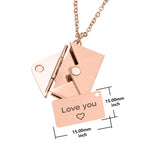 Love Letter Envelope Pendant Necklace Stainless Steel