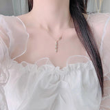 Feather Leaf Necklace Lady Charm Clavicle Chain Pendant Gift