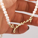 Women's Personalized Pearl Choker Necklace